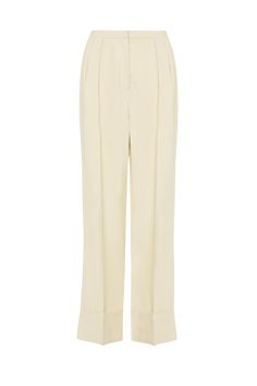 A mid-rise suit trouser, crafted from a Linen blend fabrication in a neutral hue. They are designed with a full-length straight leg and cuffed hem detail. Pair with a classic button up like the Alliste Shirt or the matching Soleil Blazer for a refined yet relaxed approach to suiting. Straight Hem Pants With Button Closure For Work, Elegant Tapered Leg Pants With Button Cuffs, Classic Workwear Pants With Button Cuffs, Tailored Pants With Button Cuffs For Work, Elegant Tapered Leg Dress Pants With Button Closure, Spring Tailored Pants With Button Cuffs, Tailored Pants With Button Cuffs For Spring, Elegant Pants With Button Closure And Straight Hem, High-waisted Wide Leg Pants With Button Cuffs For Work