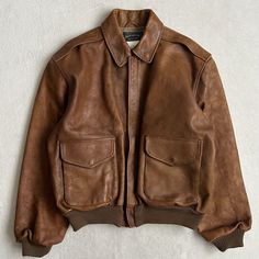 80s Ralph Lauren Polocan A-2 flight jacket, cowhide.  | eBay Ralph Lauren 1980s, Vintage Ralph Lauren Outerwear, Retro Vintage Brown Leather Jacket, Classic Vintage Brown Leather Outerwear, Retro Brown Leather Outerwear, Madewell Fall, 80s Blazer, Vintage Single-breasted Leather Outerwear, Flight Jacket