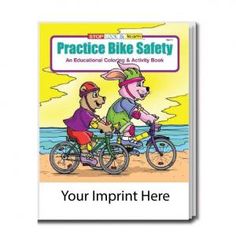 an educational coloring and activity book for kids to learn how to ride a bike on the beach