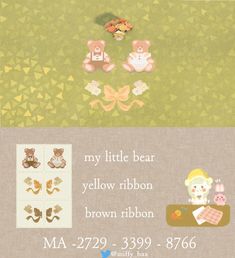 an advertisement for the little bear yellow ribbon brochure, featuring teddy bears and other items