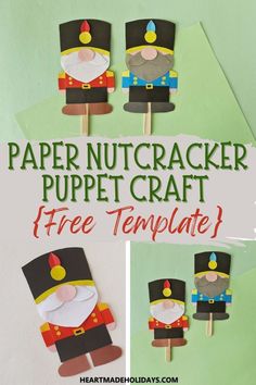 paper nutcracker puppet craft with free template