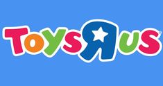 toys r us logo on a blue background