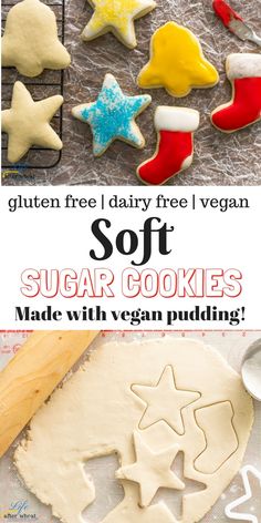 the recipe for soft sugar cookies made with vegan pudding