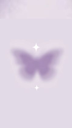 the shadow of a butterfly on a light purple background with white stars in the middle