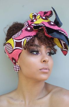 Shop this african print headwrap and wear it as a head-wrap, a bantu top, a wrap scarf around your dress, pants, or skirt. African Accessories, Fabric Earrings