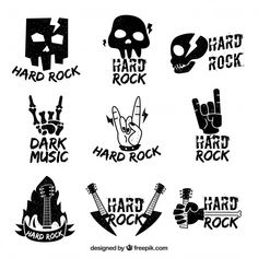 the logos for rock band hard rock