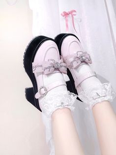 Pink Chunky Heels, Pink Platform Heels, Velvet High Heels, Pink Crocs, E Girl Outfits, Black Platform Shoes, Platform Heels Chunky