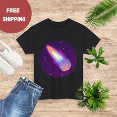 a t - shirt with an image of a space shuttle in the center on it