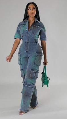 Mad About It Jumpsuit - Chic by Taj Trendy Stretch Denim Jumpsuit With Pockets, Short Sleeve Stretch Jumpsuits And Rompers With Pockets, Fitted Denim Jumpsuit Overalls With Pockets, Stretch Denim Jumpsuit With Pockets, Fitted Denim Jumpsuit With Pockets, Fitted Denim Jumpsuit With Button Closure, Casual Stretch Denim Jumpsuit With Pockets, Fitted Cotton Denim Utility Jumpsuit, Fitted Cotton Utility Denim Jumpsuit