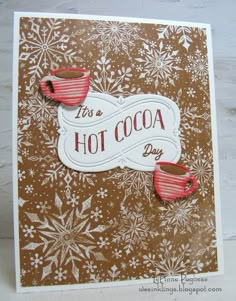 a card with two hot cocoa cups on it