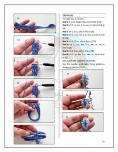 instructions on how to crochet an ornament for bracelets and necklaces