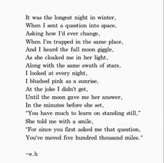 a poem written in black and white with the words'if i was the highest night in