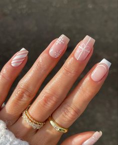 White Tip Nails, Square Acrylic Nails, Christmas Nail Designs, French Tip Nails, Square Nails