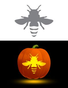 a pumpkin with a bee on it