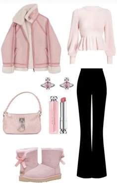 #Winter #Winterfits #coat #amazonfinds #workutfit #outfit #inspo #winterinspo #easthetic #workinspofits #workoutfit #dateoutfit #casualoutfit #winterfashion #pinkfit #pinkcoat #pinkuggs #pinkbag #pink Shein Outfits, Easy Trendy Outfits, Pink Outfits, Really Cute Outfits, Girly Outfits, Casual Style Outfits, Lookbook Outfits, Winter Fashion Outfits, Pink And Black