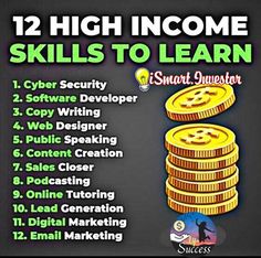 High Income Skills To Learn, Job Hacks, Entrepreneur Infographic, Start Own Business, Money Video, High Income Skills, High Income, Business Ideas Entrepreneur, Make 10