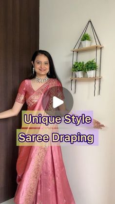 Different Saree Draping Styles Indian, Sari Draping Styles, Styling Saree, Saree Hacks, Style Saree Draping, Sari Blouse Styles, Saree Styling, Drape Sarees