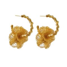 These fun ruffled, hand-crocheted hoops were fabricated by highly skilled Brazilian artisans. They feature shiny gold wire is supplemental to the fine craft artwork spent in every piece of our jewelry. They feature 18 karat gold filled copper wire and create a statement look without the weight or bulk! These are very comfortable to wear and perfect for every occasion, from day to day use or even a more special celebration! Made from non-allergenic (hypoallergenic) and nickel-free. Stunning jewelry that will last for a lifetime. Each pair of earrings takes hours to finish. The result is a remarkable piece of jewelry. This piece is 100% Hand Crocheted made with 18k Gold filled wire in Brazil. This is an authentic piece of Lavish Jewelry by Tricia Milaneze and it was handcrafted with noble an Felt Pouch, Hypoallergenic Jewelry, Leather Conditioner, Gold Wire, Stunning Earrings, Stunning Jewellery, Hand Crochet, Copper Wire, Earring Necklace