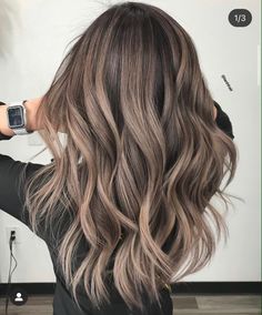 Light Bolyoge On Brown Hair, Long Hair With Highlights Blonde, Brown Hair With Really Blonde Highlights, Rich Brown Ombre Hair, Ash Brown Balayage Shoulder Length, Ashley Brown Hair, Hair Color For Growing Out Roots, Lived In Mushroom Brown, Caramel Ash Brown Hair