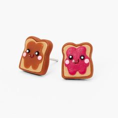 Claire's Peanut Butter and Jelly Sandwich Stud Earrings Preppy Earrings, Peanut Butter And Jelly Sandwich, Jelly Sandwich, Piercing Kit, Clear Earrings, Peanut Butter Jelly, Peanut Butter And Jelly, Food Earrings, Polymer Clay Jewelry Diy