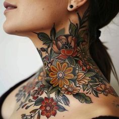 Vibrant Neck Tattoos For Females Tattoo Design Pack