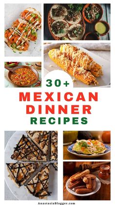 mexican dinner recipes with text overlay