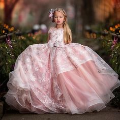 Pink Ball Gown, Girls Dresses Online, Party Dresses Online, Girls Pink Dress, Christening Dress, Cheap Dresses Online, Tulle Ball Gown, Gowns For Girls, Pink Tulle