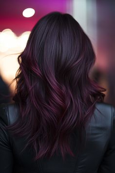 Tousled Layers, Black Cherry Hair Color, Hair Color Styles, Black Cherry Hair, Shaggy Layers, Cherry Hair Colors, Shag Cut, Plum Hair, Textured Layers