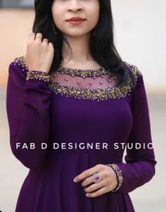 Aari Neck Design For Gown, Georgette Neck Design, Maggam Work For Anarkali Dresses, Long Chudidar Designs Ideas, Georgette Dress Designer Latest, Aari Neck Designs For Kurtis, Christmas Churidar Designs, Aari Kurti Designs, Aari Work For Chudi Top