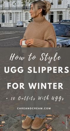 Wondering how to style UGG slippers this winter? Discover 10+ UGGs outfit ideas you’ll love! From UGG Tasman slippers outfit ideas to UGG Tazz slippers outfit ideas, we’ve got tips on how to wear them for comfy, cute cold weather outfits. Perfect for casual winter days, these UGG slippers outfits are a must-see! Winter outfits, cute outfits with UGG slippers. Womens Winter Slippers, How To Wear Ugg Tazz, Ugg Tasman Winter Outfit, Slipper Mules Outfit, Slipper Outfits Women, Ugg Boot Styling, How To Wear Tazz Uggs, Women’s Ugg Tasman Outfits, How To Wear Tasman Uggs