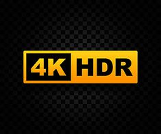 the 4k hdr logo on a black background