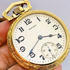 Antique South Bend pocket watch,size 16 ,19 jewels ,open face with clear display on the back showing watch movement,serial number 889151,adjusted for temperature and 4 positions, This is used as a salesman sample to show the buyers what the movement looks like,as you can see clearly,the watch is in excellent condition. . This watch has been serviced recently,as pocket watch service costs $150 these days,you are saving service cost for the first 2 years. These watches are 100 years old,we check t Timeless Self-winding Pocket Watch For Collectors, Collectible Gold Pocket Watch With Skeleton Dial, Classic Round Self-winding Pocket Watch, Classic Self-winding Round Pocket Watch, Timeless Collectible Pocket Watch With Polished Finish, Timeless Polished Pocket Watch For Collectors, Gift Pocket Watch With Subdials, Timeless Collectible Pocket Watch With Subdials, Collectible Timeless Pocket Watch With Round Dial