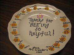 a plate with writing on it that says thanks for beeing so heftful