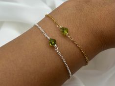 Save when you shop through my website, I'd appreciate it 💚- https://shorturl.at/dGU49 ✨check out the rest of my crystal jewellery here - https://etsy.me/3nxyN99 ✨ 🤍 Handmade peridot bracelets in silver or gold, made with so much love & the most positive intentions 🤍 ✨ Made to order - choose your specific wrist size  ✨6mm crystal beads  ✨ Each bracelet is gift wrapped in an organza gift bag with recyclable packaging ✨ Tarnish resistant stainless steel  ✨Peridot protects against difficulties an Faceted Beads Bracelets As May Birthstone Gift, May Birthstone Bracelets With Faceted Beads As Gift, Faceted Beads Bracelet For May Birthstone Gift, Green Beaded Chain Bracelets As A Gift, Green Beaded Chain Bracelet For Gift, May Birthstone Jewelry With Faceted Beads As A Gift, Spiritual Beaded Bracelets As Gift, Sagittarius Birthstone, Positive Intentions