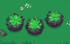 an image of some plants in pixel style