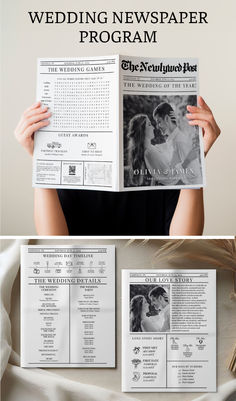 the wedding news paper program is being held up