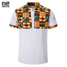 Summer Ethnic Style Printed Shirt Men Short Sleeve African Clothes Dashiki Tops Stand Collar Streetwear Camisa - Bekro's ART Dashiki Shirt, Traditional African Clothing, Collar Shirt Men, Printed Shirts Men, African Dashiki, Printed Dress Shirts, White Shirt Men, African Clothing For Men, African Men Fashion