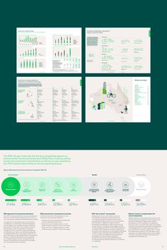 an info sheet with green and white graphics on the front, in two different sections