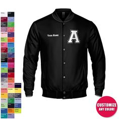 ★ BESTSELLING ADULT UNISEX VARSITY JACKETS! **All Custom designs, colors and  text on all sides** Direct to garment premium design (non-embroidered) *Popular great coat gift for the entire family! *Celebration Factory celebrates precious family moments and live events.★ SECURED SHIPPING! ★HOW TO ORDER★ 1- Front letter Initial: 2- Front text: 3- Back text: 4- Sleeve color: 5- Front/Back color: Contact us below with any image or custom design request! We do the rest! We send you a preview. -Great gift for the entire family! -These custom jackets are soft and feel great! ★ CUSTOM LETTERMAN JACKET | Enjoy this awesome varsity jacket and bring a smile to everyone you care about! Thanks in advance for your support. ❤️ ★Sizing★ Men- XS S  M  L  XL  2XL 3XL 4XL 5XL *Plus size model available ★Spec Wedding Varsity Jacket, Custom Letterman Jacket, Custom Varsity Jackets, Bride Jacket, Great Coat, Varsity Jackets, Wedding Jacket, Custom Jacket, Letterman Jacket