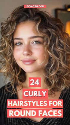 Round Face Haircuts For Curly Hair, Lob With Curly Hair, Best Haircut For Round Face Curly Hair, Curly Hair Styles Round Face, Curly Pinned Back Hairstyles, Perm On Round Face, Haïr Cuts For Curly Hair, Round Face With Curly Hair, Different Haircuts For Curly Hair