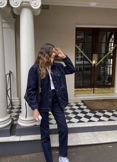 Canadian Tuxedo Street Style, Canadian Tuxedo Women, Semi Formal Mujer, Girls Attire, Canadian Tuxedo, Quoi Porter, Minimalist Women, All Jeans, Warm Weather Outfits