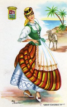 an image of a woman dancing on the beach with a camel in the background and spanish text below