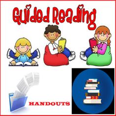 an image of children reading books with the words guided reading and handouts below it