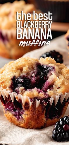 the best blackberry banana muffins with blueberries