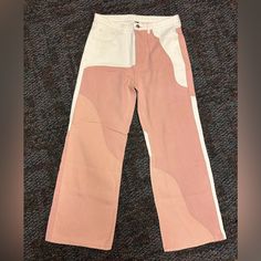 Brand New Never Worn High Waist Color Block Bottoms For Spring, Wide Leg Color Block Pants For Summer, Trendy Color Block Pants For Summer, Summer Color Block Wide Leg Pants, Summer Color Block Wide-leg Pants, Color Block Straight Leg Bottoms For Spring, Straight Leg Color Block Bottoms For Spring, Spring Color Block Straight Leg Bottoms, Spring Straight Leg Color Block Pants