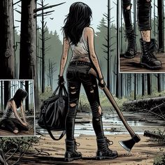 twd dr ai comic Twd Oc Art, Zombie Apocalypse Art Character Design, Zombie Apocalypse Drawing Characters, Zombie Apocalypse Drawing, Twd Outfits Aesthetic, Twd Style, Apocolypse Aesthic Art, Zombie Apocalypse Oc Girl, Twd Comic Art