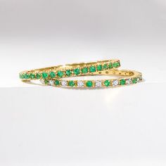 Ross-Simons - .36 ct. t. w. Emerald Eternity Band Ring in 14kt Yellow Gold. Size 8. RS Pure. Modern designs that complete your outfit and complement your personality. Lush .36 ct. t. w. emeralds trail this delicate 14kt yellow gold eternity band with a vibrant shimmer. At 1/16" wide, you can mix, match and stack with other rings to create your own unique combination. Emerald eternity band. Emerald birthstones are the perfect gift for May birthdays. Senior Rings, May Birthdays, Emerald Eternity Ring, Emerald Eternity Band, Emerald Birthstone, Pretty Ring, Diamond Eternity Band, Yellow Gold Jewelry, Eternity Band Ring