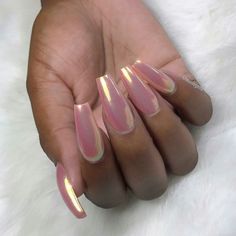 Nails Grunge, Shiny Nails Designs, Pink Chrome, Grunge Nails, Ear Cleaning, Coffin Nails Designs, Pretty Acrylic Nails