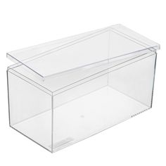 a clear plastic box on a white background