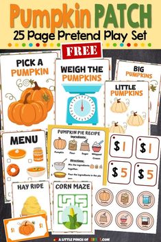 pumpkin patch printable play set for kids